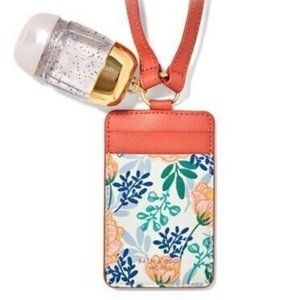 BBW FLORAL CORAL WEARABLE ID LANYARD NEW